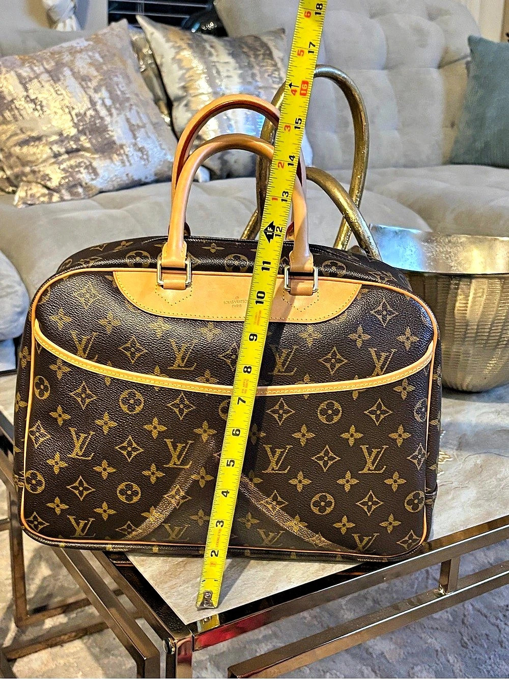 Louis Vuitton Trouville Monogram Shoulder Bag in Brown & Tan